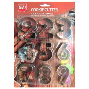 کاتر شیرینی پزی اعداد مدل Cookie Cutter مجموعه 10 عددی به همراه جا کلیدی برج ایفل 