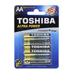 باتری  قلمی سوپر آلکالاین توشیبا مدل Alpha Power بسته 4 عددی