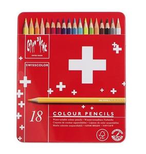 مداد رنگی 18 رنگ کارن داش سری سوییس کالر مدل 1285718 Caran dAche Swiss Color 18 Color Model 1285718 Color Pencils