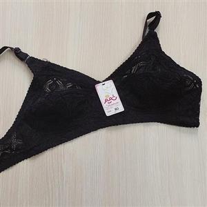 سوتین دانتل مشکی طرح گل سایز 80 و 85 برند شمیم