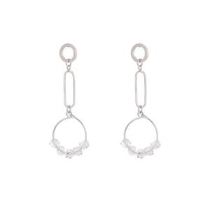 گوشواره طرح حلقه نگیین دار کد GO1025
