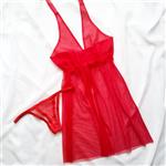 لباس خواب فانتزی گردنی قرمز جلو باز  سایز 32 تا 62