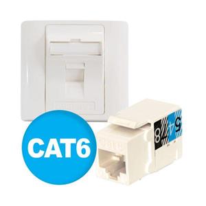 فیس‌پلیت تک‌پورت + کیستون Cat6 آلفا a03F101-6 Alfa