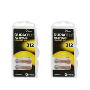 باتری سمعک دوراسل شماره 312  بسته 6 عددی Duracell hearing aid battery No.312  pack of 6