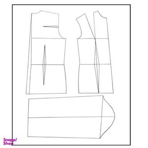 الگوی خیاطی بالا تنه و آستین زنانه مدل مولر سایز 46