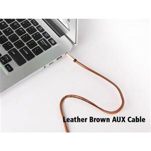 کابل انتقال صدا ارلدوم Earldom ET-AUX20 Leather Brown Audio Cable 