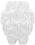 Simple Joys by Carter s Unisex Baby 7-Pack Long-Sleeve Bodysuit, White, 0-3 Months