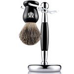 Miusco Pure Badger Hair Shaving Brush and Luxury Stand Shaving Set, Black