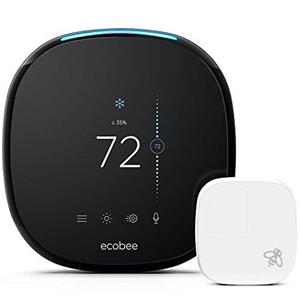 ecobee4 Smart Thermostat with Built-In Amazon Alexa, Room Sensor Included 