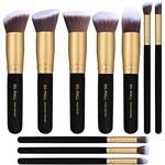 BS-MALL(TM) Makeup Brushes Premium Makeup Brush Set Synthetic Kabuki Cosmetics Foundation Blending Blush Eyeliner Face Powder Brush Makeup Brush Kit (10pcs, Golden Black)