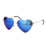 FUNOC Retro Metal Frame Heart Shaped Shape Gradient Sunglasses Eyewear