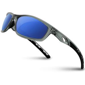 RIVBOS Polarized Sports Sunglasses Driving Glasses for Men Women Tr 90 Unbreakable Frame Cycling Baseball Running Rb831 Sliver Black 