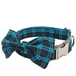 RayCC Pet Bow Tie Dog Collar in Blue Black Plaid Fashion Neckties for Holiday Festival Wedding Party Accessories（Small） 