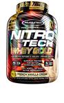 MuscleTech NitroTech Whey Gold, 100% Whey Protein Powder, Whey Isolate and Whey Peptides, Vanilla, 5.5 Pound