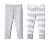 Lamaze Baby Organic Essentials 2 Pack Pants, Grey Stripe, 12M