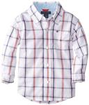 Tommy Hilfiger Baby Boys  Samuel Plaid Shirt, White, 18 Months