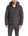 Tommy Hilfiger Men s Ultra Loft Insulated Midlength Quilted Puffer Jacket with Fixed Hood, Black, L