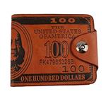HENGSONG Men US Dollar Bill Wallet PU Leather Credit Card Photo Holder Bifold Billfold With Buttons (Brown)