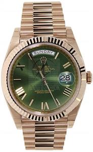 Rolex Day-Date 40 President Everose Gold Watch 228235 60th Anniversary Green Dial 