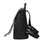 WINK KANGAROO Fashion Shoulder Bag Rucksack PU Leather Women Girls Ladies Backpack Travel bag (Black)
