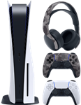 کنسول بازی سونی مدل PlayStation 5 Standard به‌همراه هدست بی‌سیم Pulse 3D ارتشی و دسته بازی بی‌سیم DualSense مدل ارتشی