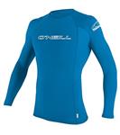 O Neill Youth Basic Skins UPF 50+ Long Sleeve Rash Guard, Bright Blue, 10