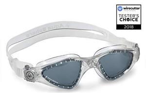 Aqua Sphere Kayenne Swim Goggle, Smoke Lens, Clear/Silver