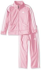 adidas Toddler Girls Tricot Zip Jacket and Pant Set Light Pink Basic 4T 