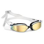 MP Michael Phelps XCEED Swimming Goggles, Mirrored Lens, White/Black Frame