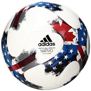 adidas Performance MLS Top Glider Soccer Ball, White/Red/Blue, Size 5 
