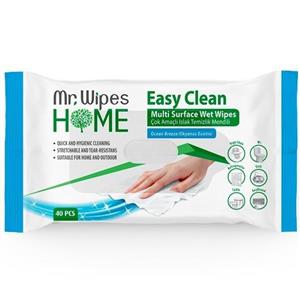 MR.WIPES EASY CLEAN CLEAN. بوی اقیانوس با دستمال مرطوب. 40 عدد 