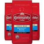 Community Coffee Premium Whole Bean Coffee, Breakfast Blend, Medium Roast, 12 oz., (Pack of 3)