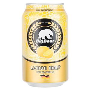 نوشیدنی مالت با طعم لیمو بیگ بیر مقدار 0.33 لیتر Big Bear Lemon Non Alcoholic Malt Beverage 0.33Lit 