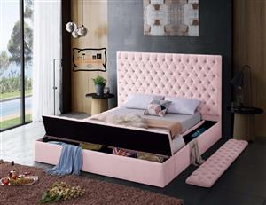 تخت دونفره چستر لمسه با باکس بقل