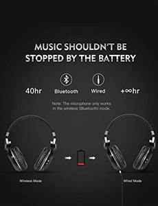 Bluedio T2s Bluetooth Headphones On Ear with Mic 57mm Driver Rotary Folding Wireless Headset Wired and headphones for Cell Phone TV PC 40 Hours Play Time Black 