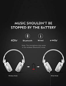 Bluedio T2s Bluetooth Headphones On Ear with Mic 57mm Driver Rotary Folding Wireless Headset Wired and headphones for Cell Phone TV PC 40 Hours Play Time Black 