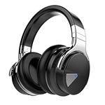 COWIN E7 Active Noise Cancelling Bluetooth Headphones with Microphone Hi-Fi Deep Bass Wireless Headphones Over Ear, Comfortable Protein Earpads, 30 Hours Playtime for Travel Work TV Computer - Black
