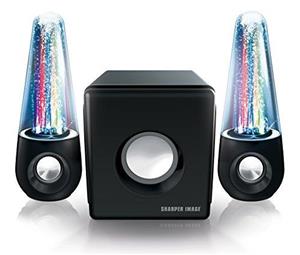 Sharper Image SBT5013 Wall Powered Bluetooth Water Speakers with Lights Up Dancing 2.1 Stereo System Subwoofer Works Also as Computer Improved Version 