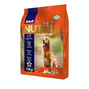 غذای خشک پروبیوتیک سگ نوتری پت مدل  Adult 21Percent مقدار 10 کیلوگرم Nutri Pet Adult 21Percent Probiotic Dry Dog Food 10kg