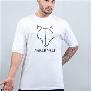 تیشرت پنبه سوپر یقه آستین کش NAKED WOLF