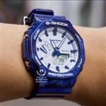 ساعت  مچی جی شاک GA2100 آبی  پتینه ای(جیشاک GShock) های کپی تمام فول تنظیم اتوماتیک با پایتخت کشورها،دارای سنسور اتولایت