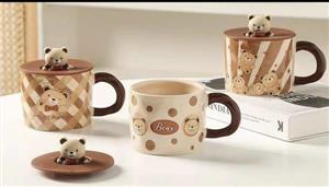 ماگ سرامیکی خرسی درب دار