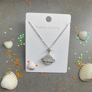 گردنبند سیاره زحل نقره ای شیک و کیوت