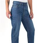 شلوار جین استایل کشسایی دارد و فاقش بلند سایز 36 تا 50 قد 90