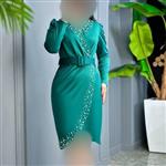 پیراهن مجلسی زنانه کوتاه عروسکی مروارید پانچ شده  لباس مجلسی زنانه افسون