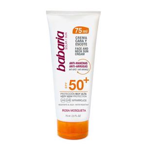 کرم ضد آفتاب بدون رنگ باباریا SPF 50 مدل ‌ROSA MOSQUETA مناسب برای انواع پوست حجم 75 میلی‌لیتر