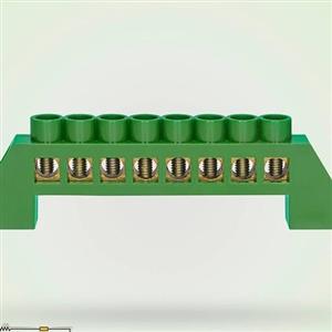 ترمینال 8 پیچ ارت پلاستیکی سبز