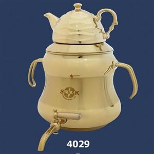 کتری قوری استیل طلایی کف چدن کد 4029 برند(اس لوکس)