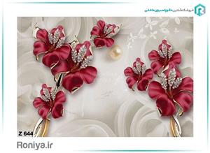 پوستر دیواری نگین گل قرمز کد Z644