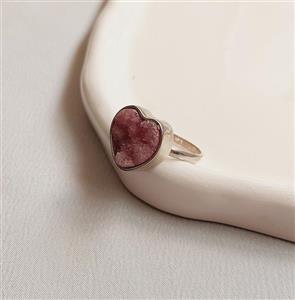 انگشتر سنگ رز کوارتز زنانه کد 5562